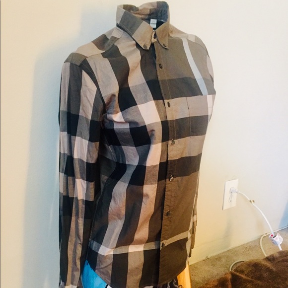 SOLD-BURBERRY BRIT EXPLODED CHECK BUTTON DOWN - Picture 5 of 8